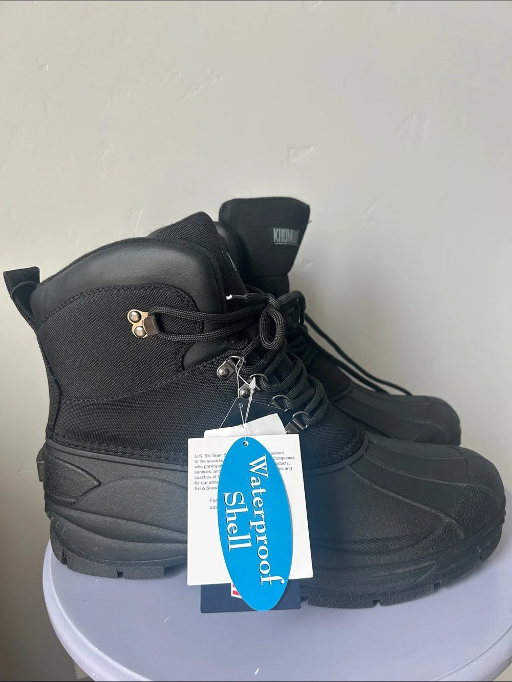Khombu Men's Kecap Black Waterproof Duck Boots Sz 12 M